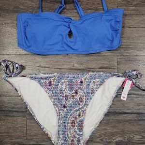 Blue Paisley Boho Luxe Bikini Swimsuit